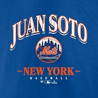T-shirt fanatique pour homme Juan Soto Royal New York Mets avec logo arqué