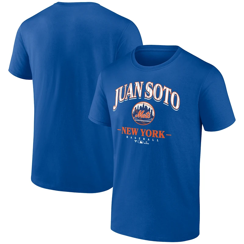 T-shirt fanatique pour homme Juan Soto Royal New York Mets avec logo arqué