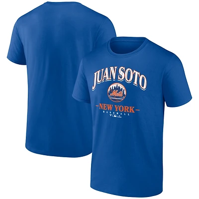 T-shirt fanatique pour homme Juan Soto Royal New York Mets avec logo arqué