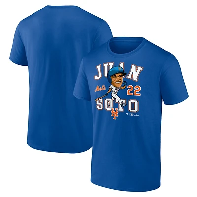 T-shirt Fanatics pour homme Juan Soto Royal, caricature de la ville natale des Mets New York