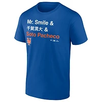 Men's  Fanatics Juan Soto Royal New York Mets Mr. Smile and Pacheco T-Shirt