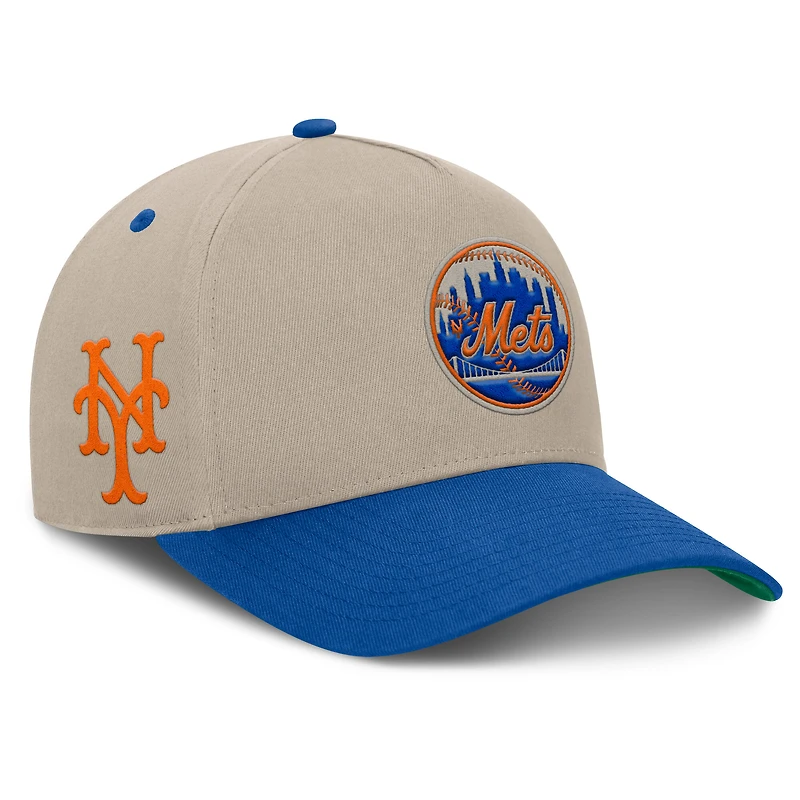 Casquette ajustable Fanatics kaki/royale New York Mets Veteran A-Frame pour homme