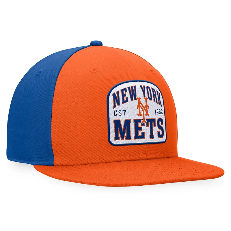 Men's Fanatics Orange/Royal New York Mets Cycle Snapback Hat