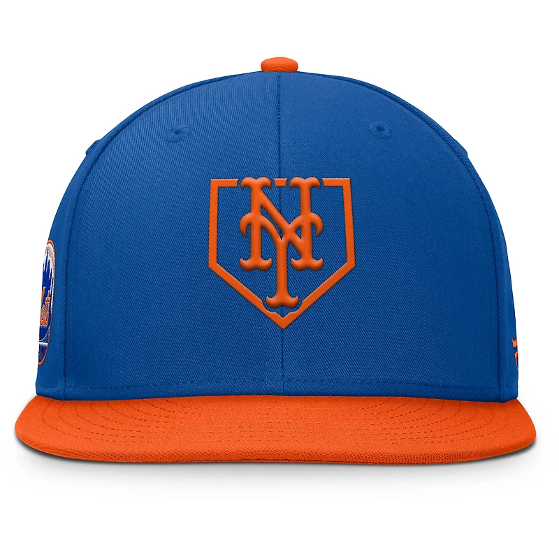 Casquette snapback Fanatics Royal/Orange New York Mets Batter's Box pour homme