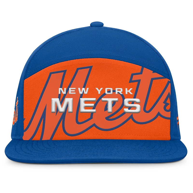 Men's Fanatics Royal/Orange New York Mets Clubhouse Splitter Snapback Hat