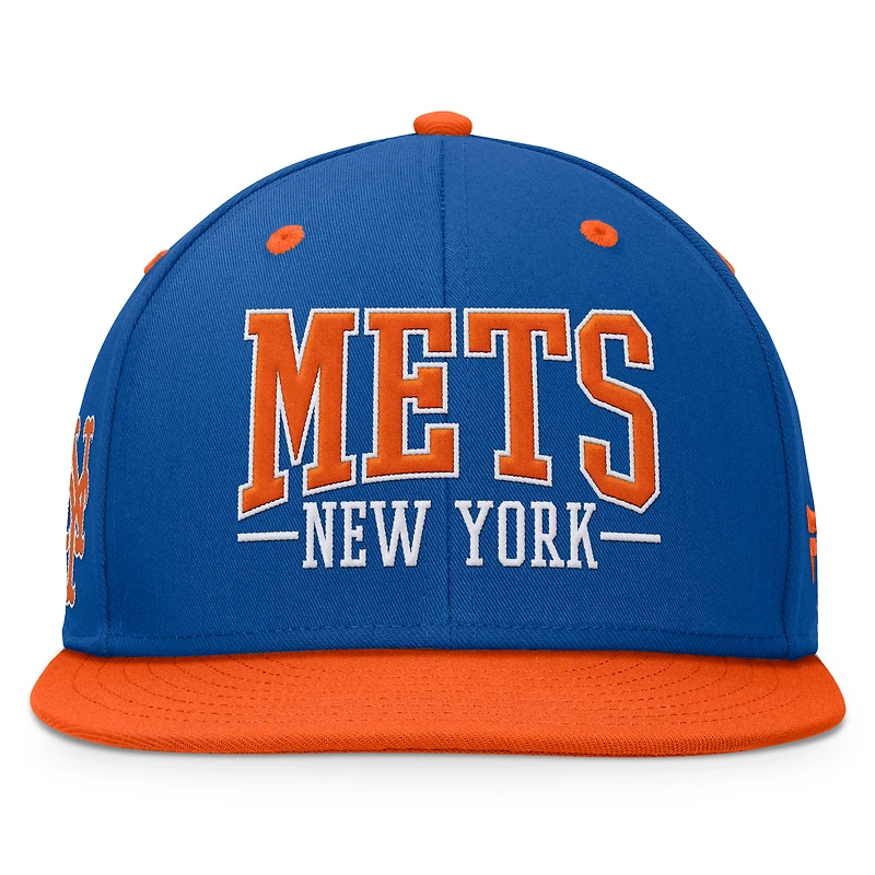 Casquette Snapback Fanatics Royal/Orange New York Mets Fundamental Bold pour hommes
