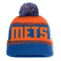 Bonnet en tricot à revers et pompon No-Doubter des New York Mets, bleu royal/orange, Fanatics pour homme