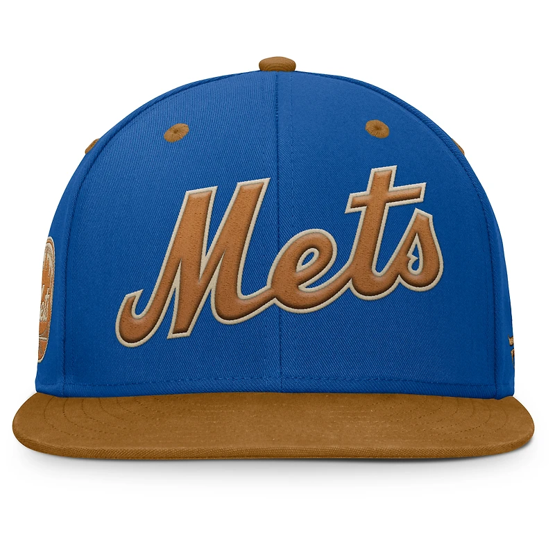 Men's Fanatics Royal/Tan New York Mets Splinter Fitted Hat