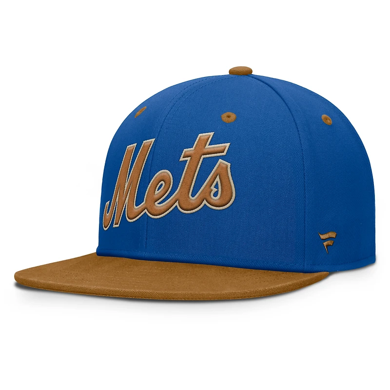 Men's Fanatics Royal/Tan New York Mets Splinter Fitted Hat