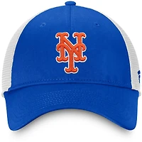 Casquette réglable de camionneur non structurée Fanatics Royal/White New York Mets Team Core pour hommes