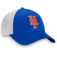 Casquette réglable de camionneur non structurée Fanatics Royal/White New York Mets Team Core pour hommes