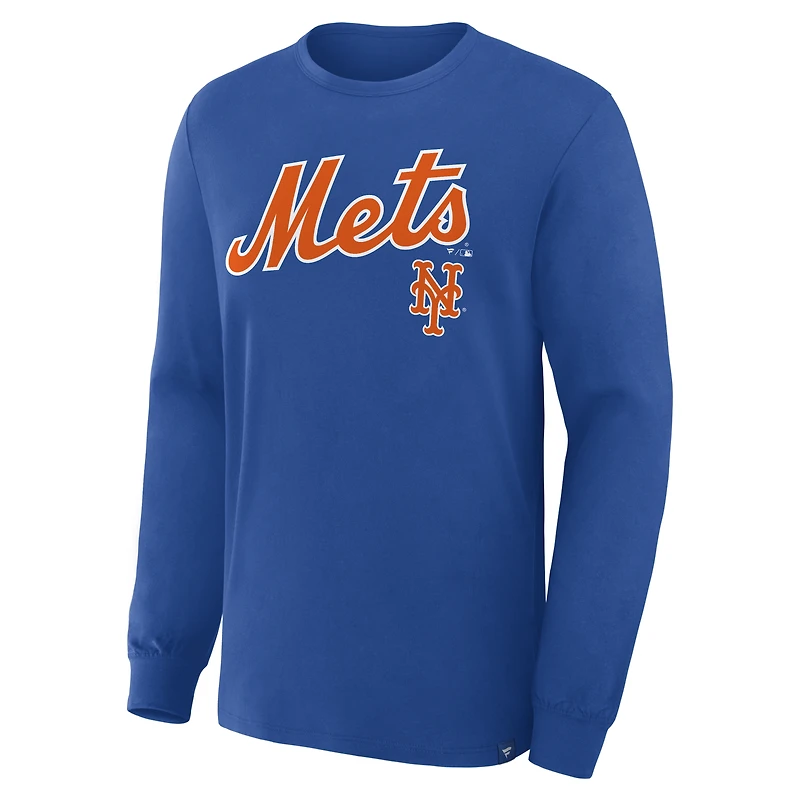 T-shirt à manches longues Fanatics Royal New York Mets Lock-Up Legacy pour homme