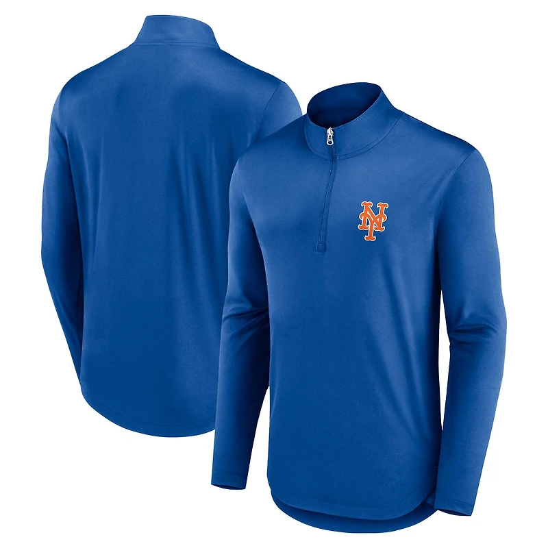 Haut à col zippé Fanatics Royal New York Mets Quarterback pour homme