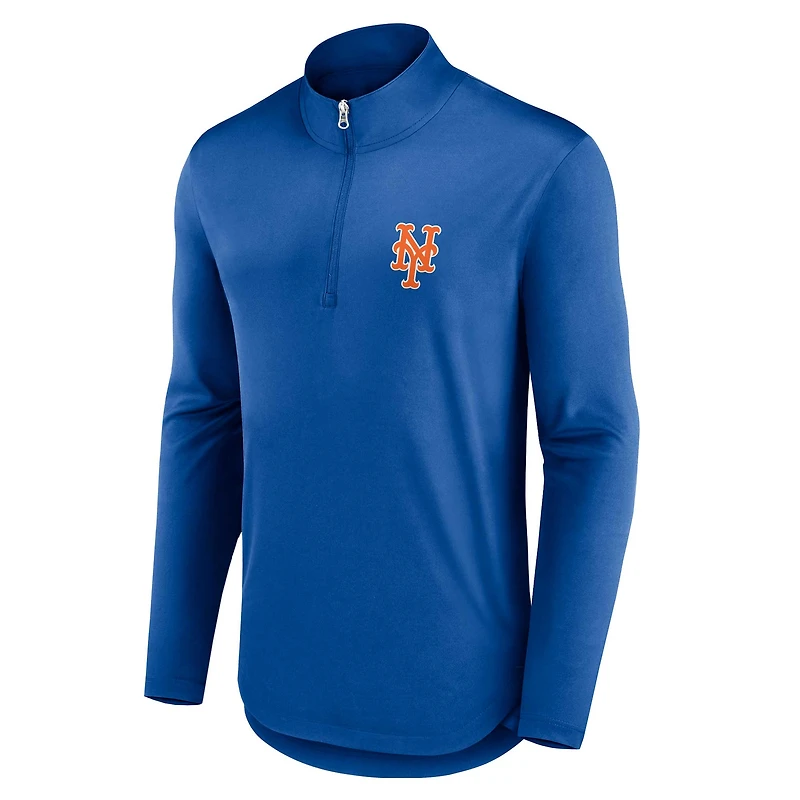 Men's Fanatics Royal New York Mets Quarterback Quarter-Zip Top