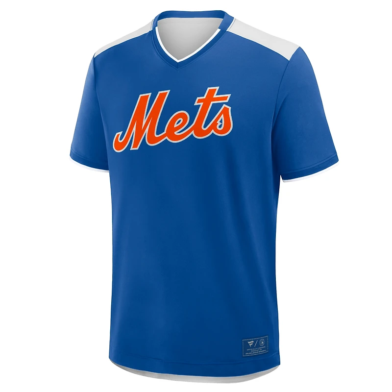 Men's Fanatics Royal New York Mets Walk Off V-Neck T-Shirt