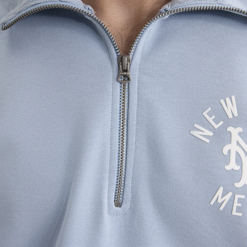 Men's Fanatics Sky Blue New York Mets Iconic Terry Quarter-Zip Sweatshirt