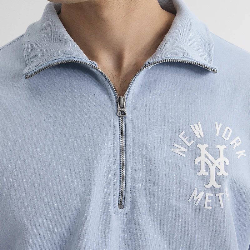 Men's Fanatics Sky Blue New York Mets Iconic Terry Quarter-Zip Sweatshirt