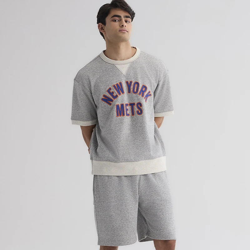 Men's Fanatics Bisque New York Mets Iconic Terry Warm-Up Shorts