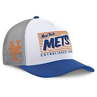 Casquette snapback Fanatics blanche/bleu roi New York Mets On Deck A-Frame pour homme