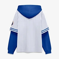 Men's Fanatics White/Royal New York Mets Relaxed Fit Layered Pinstripe Hoodie