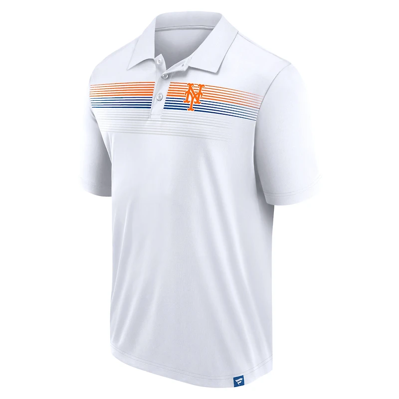 Polo blanc Interlock Fanatics pour hommes New York Mets Victory For Us