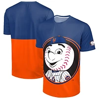 T-shirt FOCO pour homme, bleu royal/orange, avec grand logo des New York Mets
