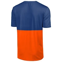 T-shirt FOCO pour homme, bleu royal/orange, avec grand logo des New York Mets