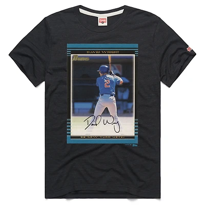 Men's Homage David Wright Charcoal New York Mets Topps Baseball Card Player Tri-Blend T-Shirt