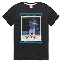 T-shirt tri-blend pour homme, hommage à David Wright, anthracite, New York Mets, Topps Baseball Card Player