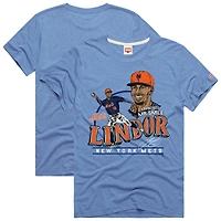 T-shirt graphique bleu clair pour homme, hommage à Francisco Lindor, joueur des Mets de New York