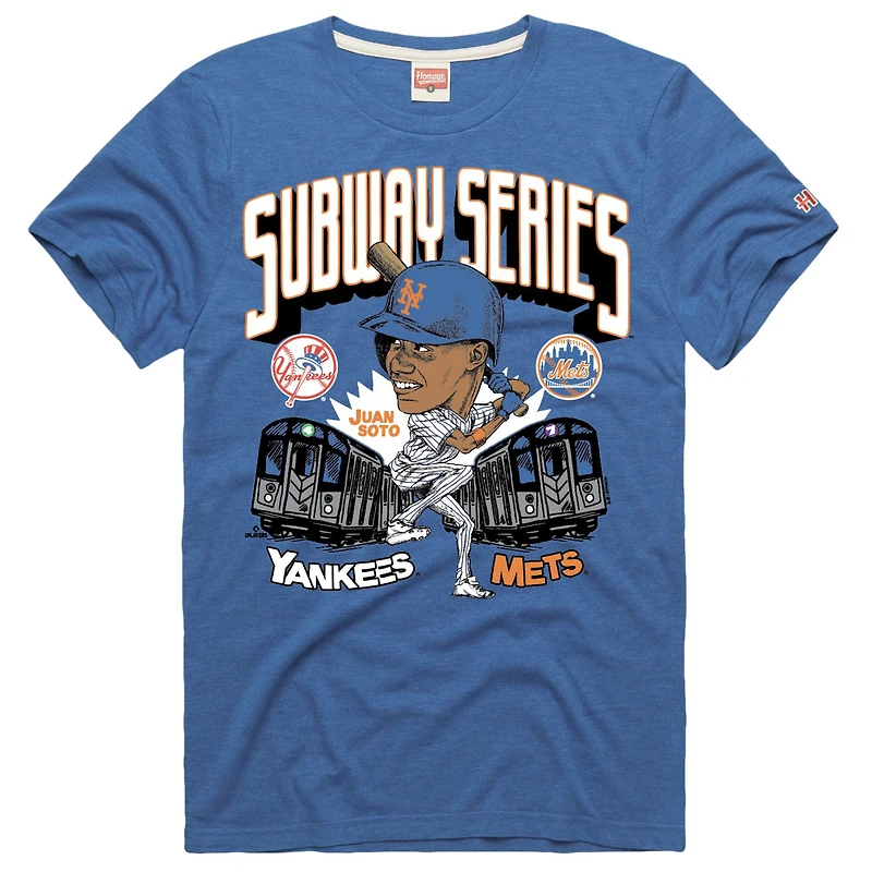 T-shirt graphique Tri-Blend hommage à Juan Soto Royal New York Mets 2025 Subway Series pour homme