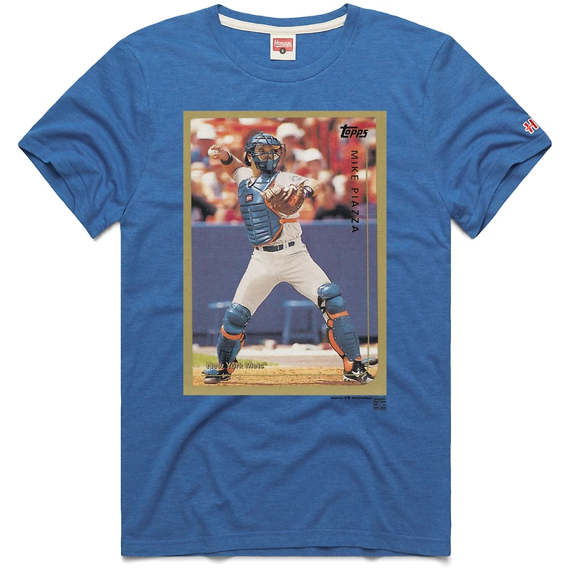 T-shirt hommage pour homme Mike Piazza Royal, joueur de baseball Topps des Mets New York 1999