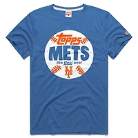 Men's Homage  Royal New York Mets MLB x Topps Baseball The Real One Tri-Blend T-Shirt