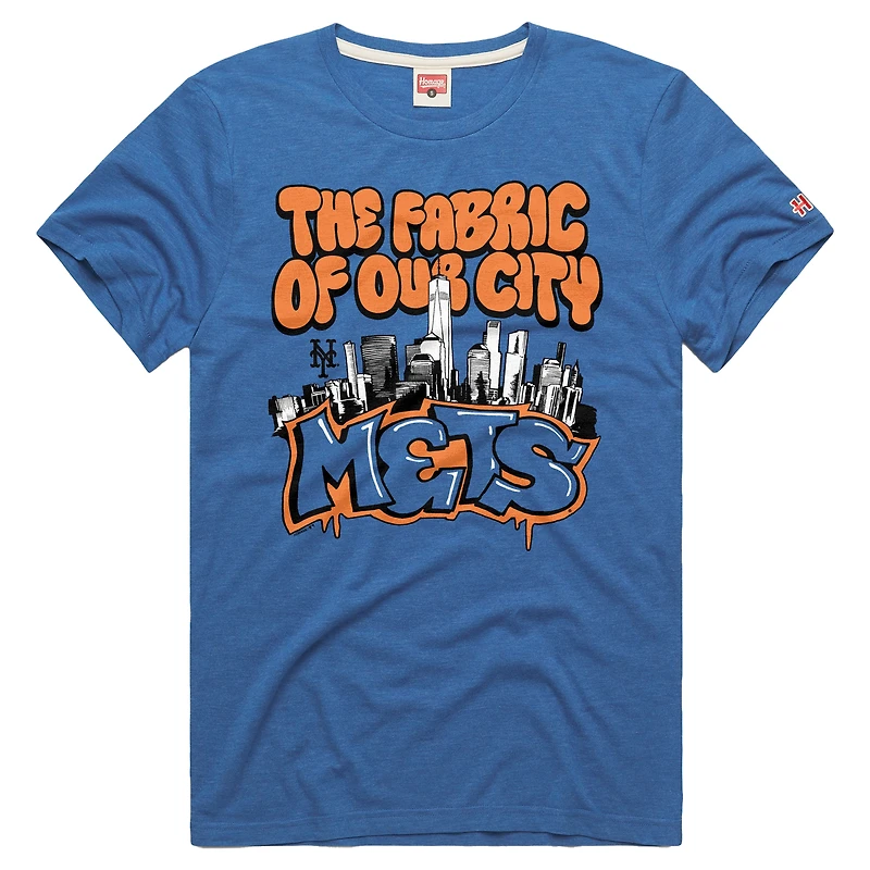 Men's Homage Royal New York Mets Tri-Blend Hyperlocal T-Shirt