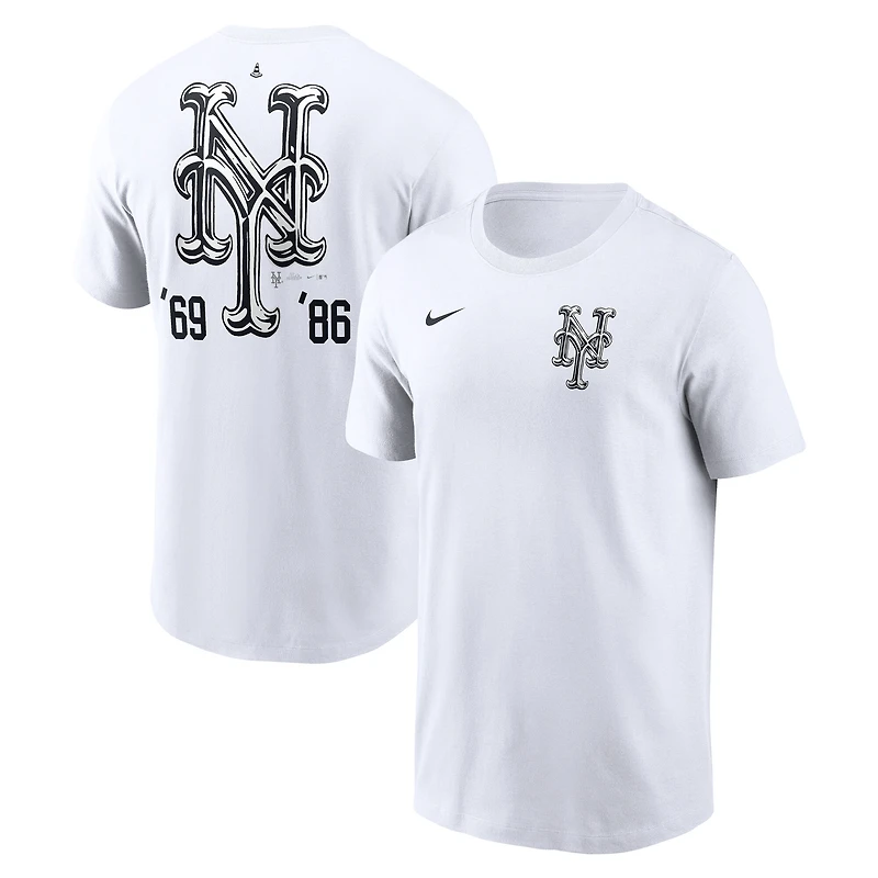 Men's Josh Vides x Nike White New York Mets Fanatics Fest T-Shirt