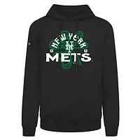 Men's Levelwear  Black New York Mets St. Patrick's Day Podium Shamrock Pullover Hoodie
