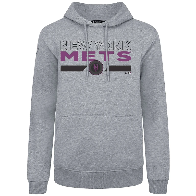 Sweat à capuche gris Levelwear pour homme des Mets de New York Accolade Podium No Hitter