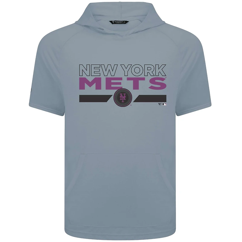 Men's Levelwear Gray New York Mets City Connect Phase No Hitter Hoodie T-Shirt