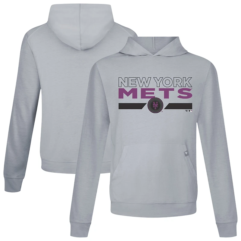 Men's Levelwear  Gray New York Mets City Connect Relay No Hitter Pullover Hoodie