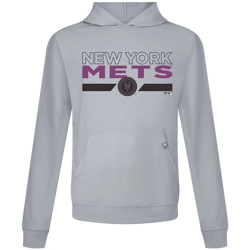 Men's Levelwear Gray New York Mets City Connect Relay No Hitter Pullover Hoodie