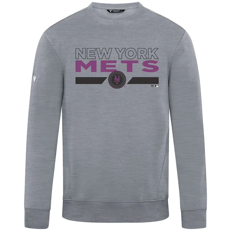 Sweat-shirt gris City Connect Zane No Hitter pour homme, motif New York Mets