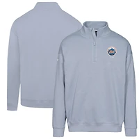 Sweat-shirt zippé Murray à quart de tour pour homme la collection Cooperstown des Mets New York Levelwear, gris