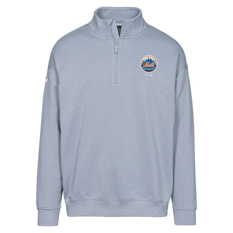 Sweat-shirt zippé Murray à quart de tour pour homme la collection Cooperstown des Mets New York Levelwear, gris