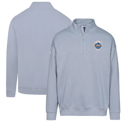 Men's Levelwear Gray New York Mets Cooperstown Collection Murray Quarter-Zip Sweatshirt