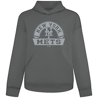 Men's Levelwear Gray New York Mets Luxe Signature Banner Arch Pullover Hoodie