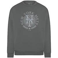 Men's Levelwear Gray New York Mets Luxe Signature Grain Pullover Sweatshirt