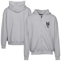 Men's Levelwear  Gray New York Mets Oversized Uphill Digital Camo Full-Zip Hoodie
