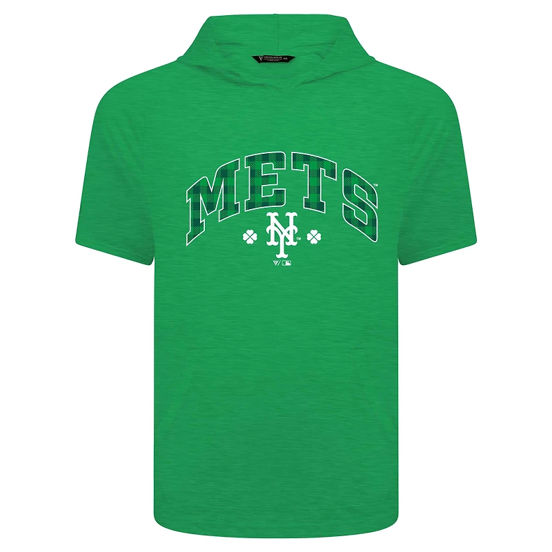 Men's Levelwear Green New York Mets St. Patrick's Day Phase Plaid Short Sleeve T-Shirt Hoodie