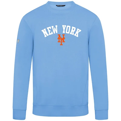 Men's Levelwear Light Blue New York Mets Zane Felt Arch Pullover Sweatshirt