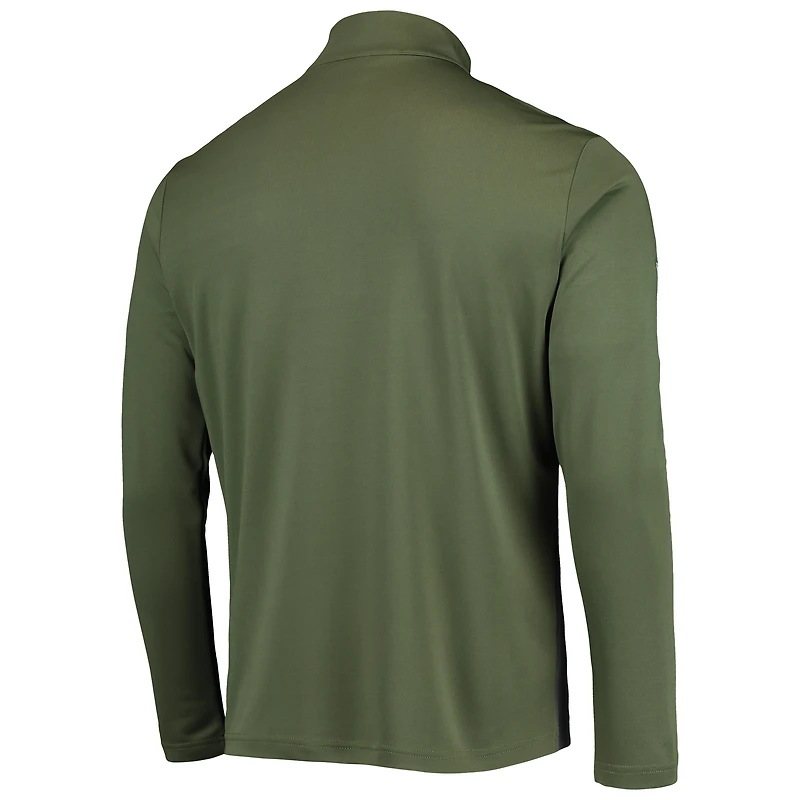 Men's Levelwear Olive New York Mets Delta Pursue Quarter-Zip Jacket